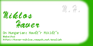 miklos haver business card